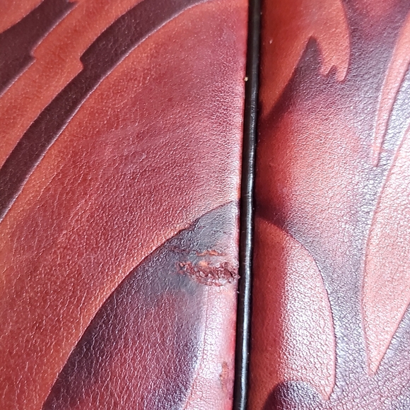 Lucchese Women Cowboy Western Leather Brown Black Cherry Boots 6.5 - Picture 6 of 11